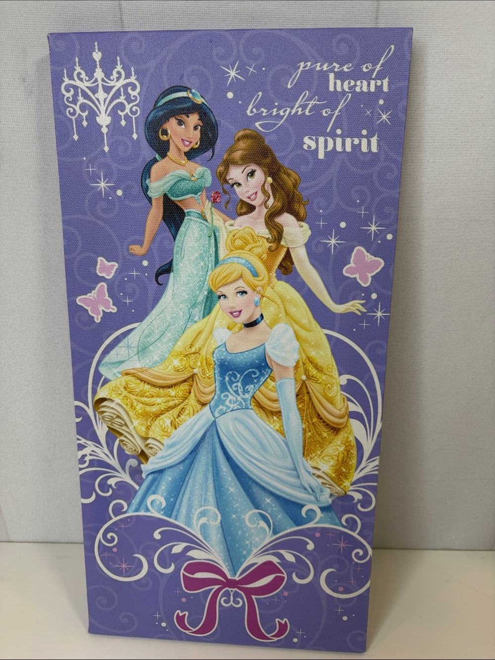 Disney Princess Wall Canvas – Jasmine Belle Cinderella – Pure of Heart Bright of